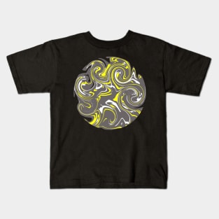 Yellow and grey abstract fusion Kids T-Shirt